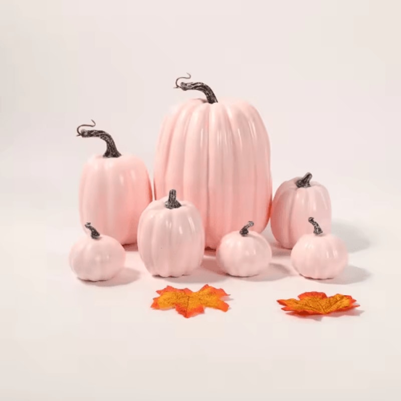 7Piece Artificial Pumpkin Decoration Set Realistic Fall Halloween Decor 6