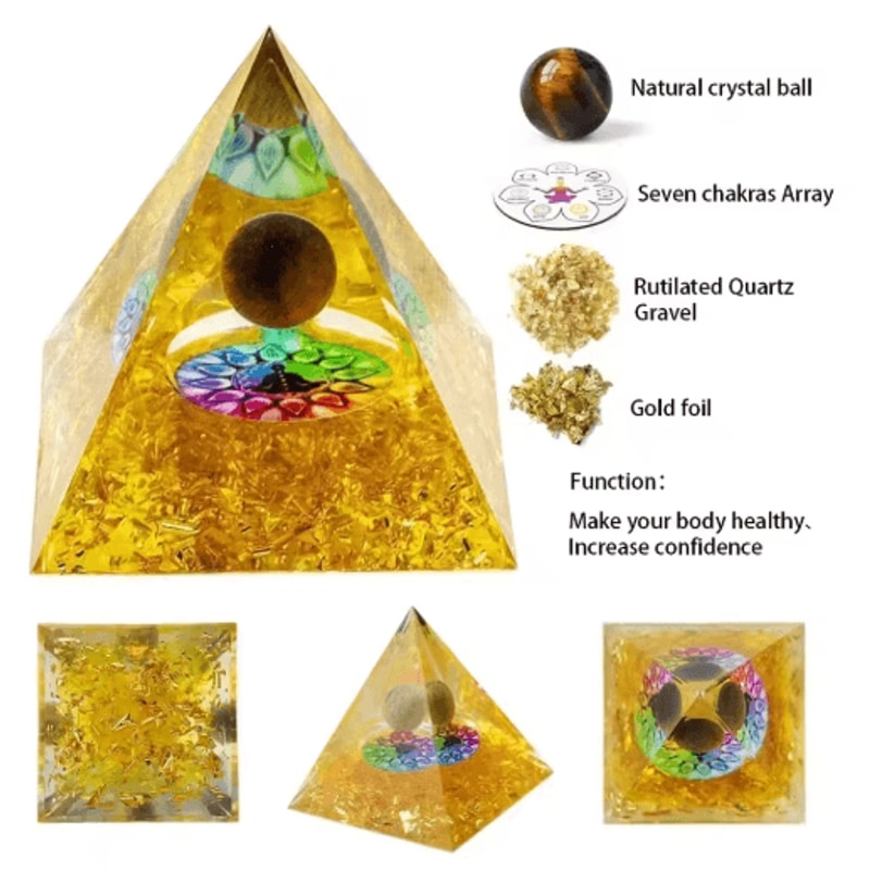 5cm Crystal Pyramid Energy Generator Chakra Healing Reiki Decor 1