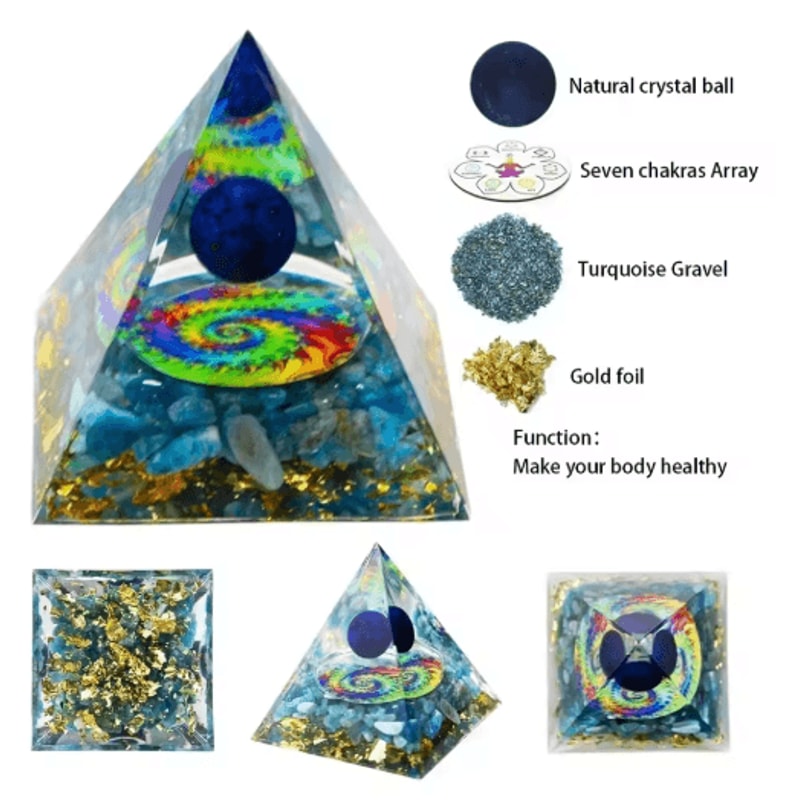 5cm Crystal Pyramid Energy Generator Chakra Healing Reiki Decor 2