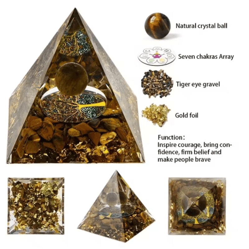 5cm Crystal Pyramid Energy Generator Chakra Healing Reiki Decor 3