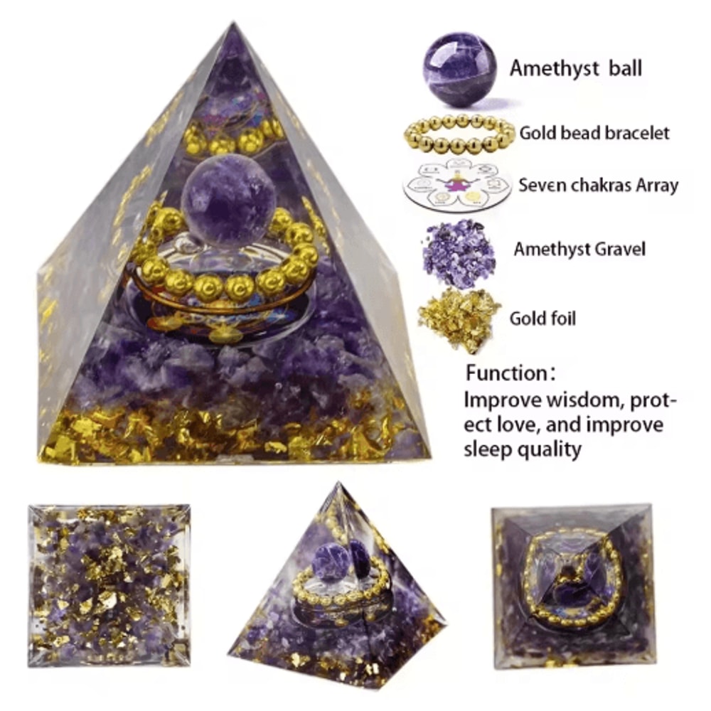 5cm Crystal Pyramid Energy Generator Chakra Healing Reiki Decor 4