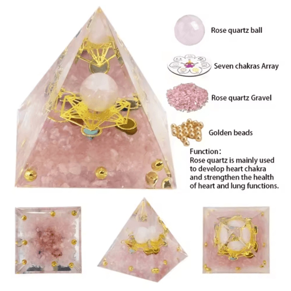 5cm Crystal Pyramid Energy Generator Chakra Healing Reiki Decor 5