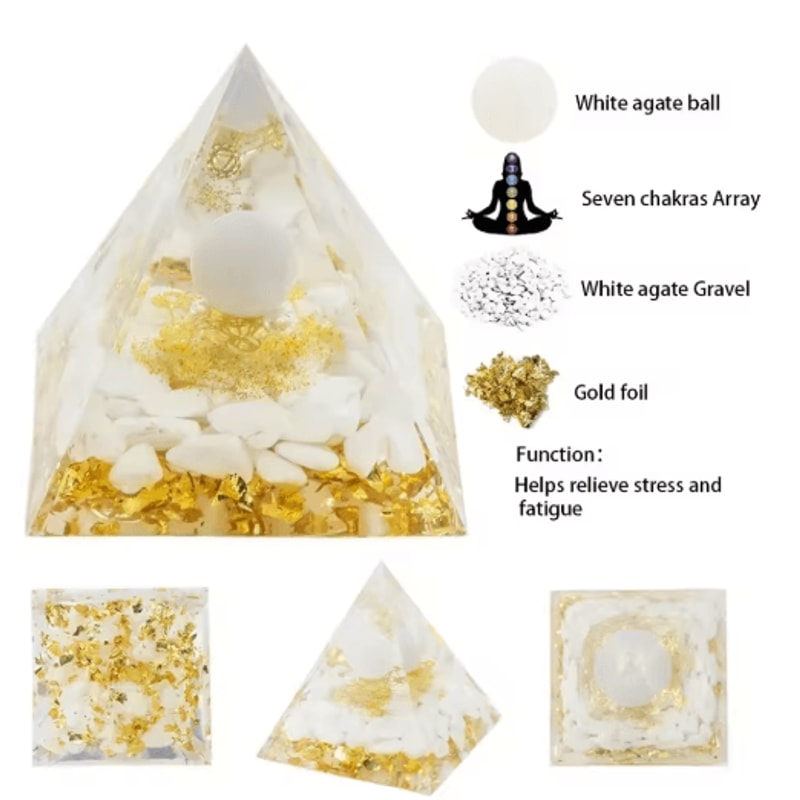 5cm Crystal Pyramid Energy Generator Chakra Healing Reiki Decor 7