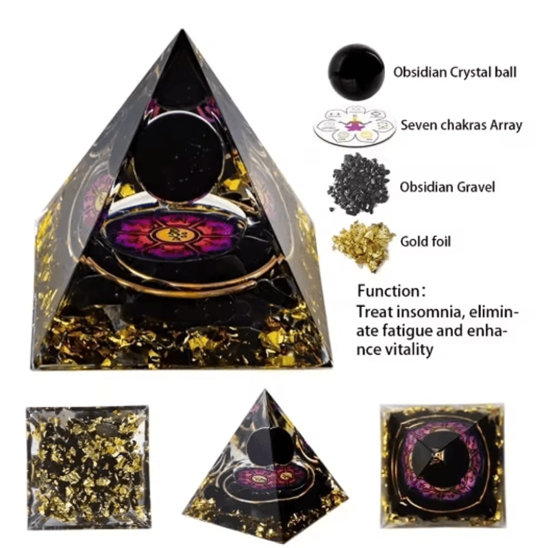 5cm Crystal Pyramid Energy Generator Chakra Healing Reiki Decor 8