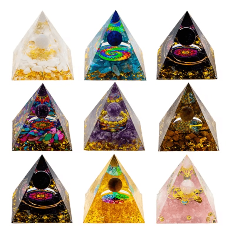 5cm Crystal Pyramid Energy Generator Chakra Healing Reiki Decor 9