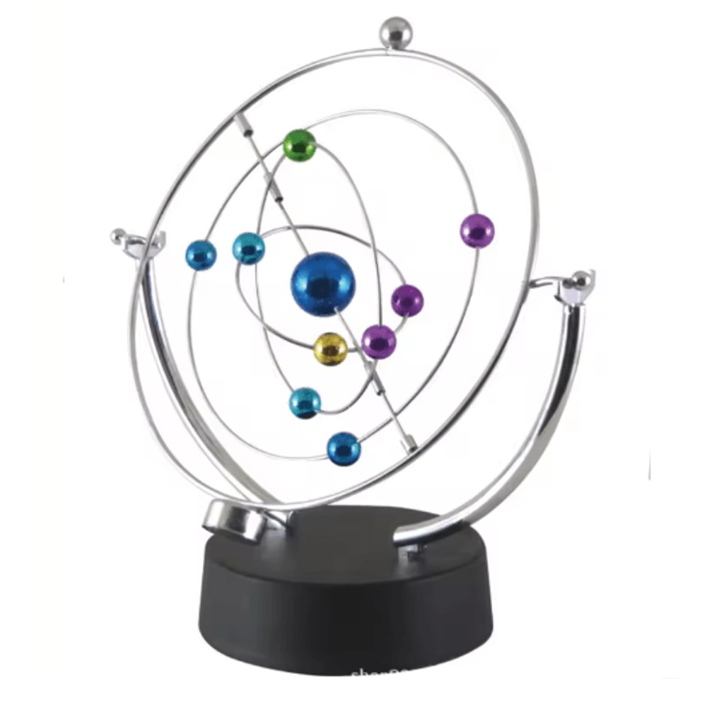 Celestial Perpetual Motion Desk Toy Kinetic Orbital Globe Sculpture 2