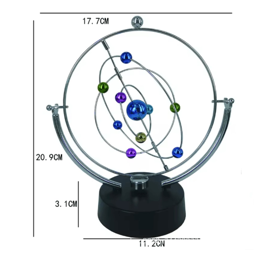 Celestial Perpetual Motion Desk Toy Kinetic Orbital Globe Sculpture 3