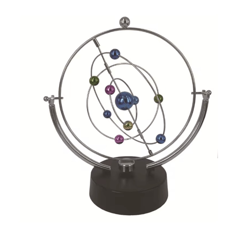 Celestial Perpetual Motion Desk Toy Kinetic Orbital Globe Sculpture 4