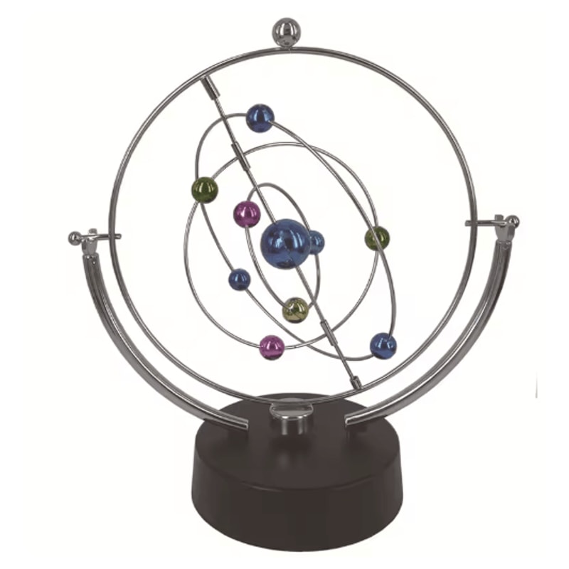 Celestial Perpetual Motion Desk Toy Kinetic Orbital Globe Sculpture 0