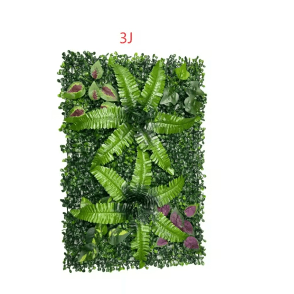 Floral Artificial Grass Wall Panel Greenery Privacy Hedge Backdrop 2
