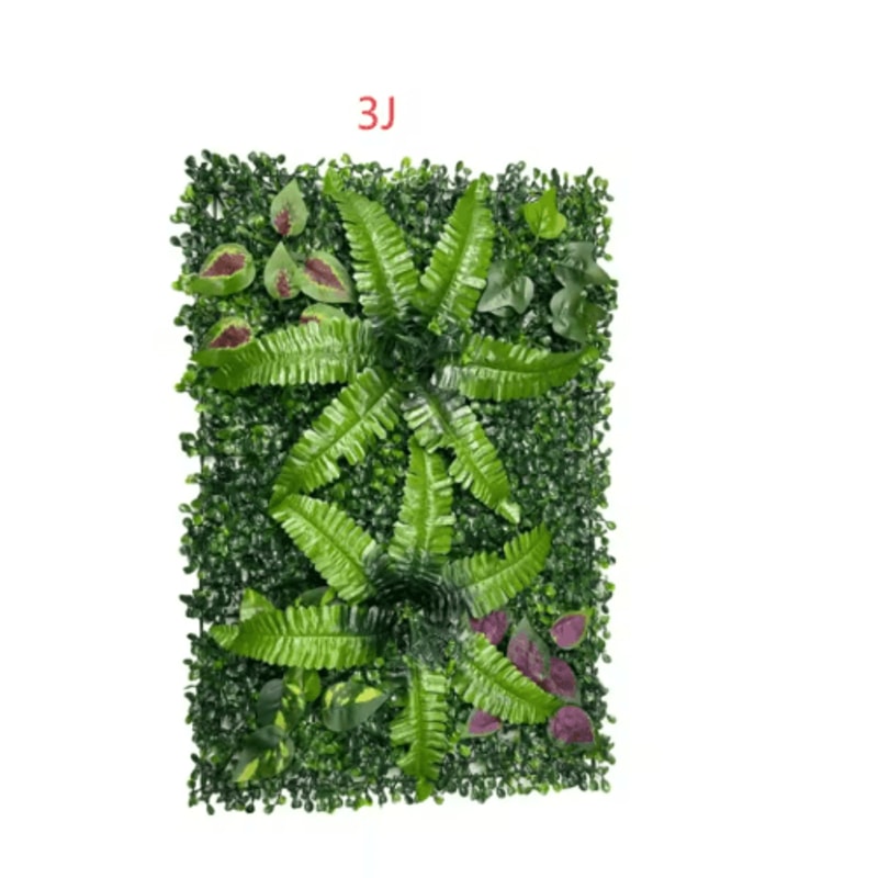 Floral Artificial Grass Wall Panel Greenery Privacy Hedge Backdrop 2