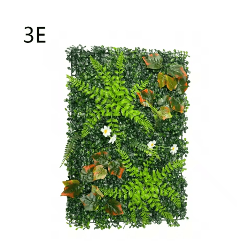 Floral Artificial Grass Wall Panel Greenery Privacy Hedge Backdrop 4