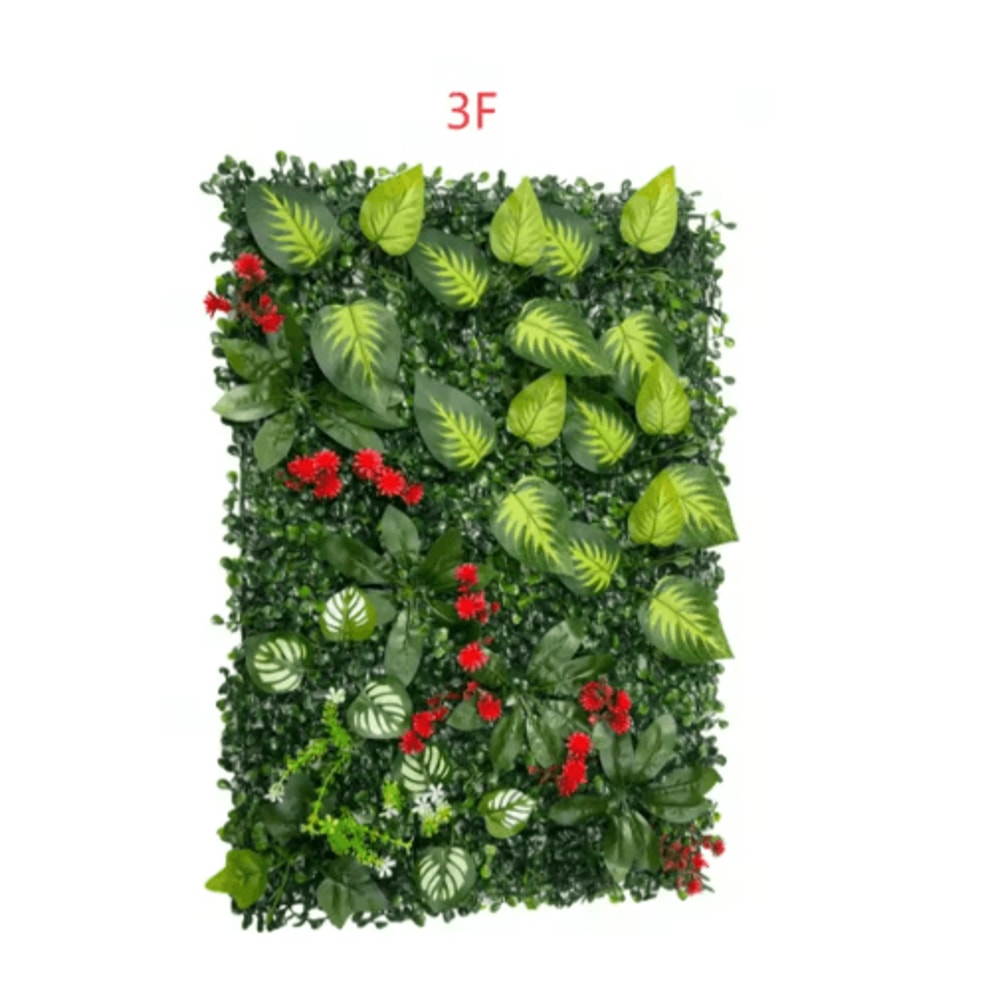 Floral Artificial Grass Wall Panel Greenery Privacy Hedge Backdrop 5