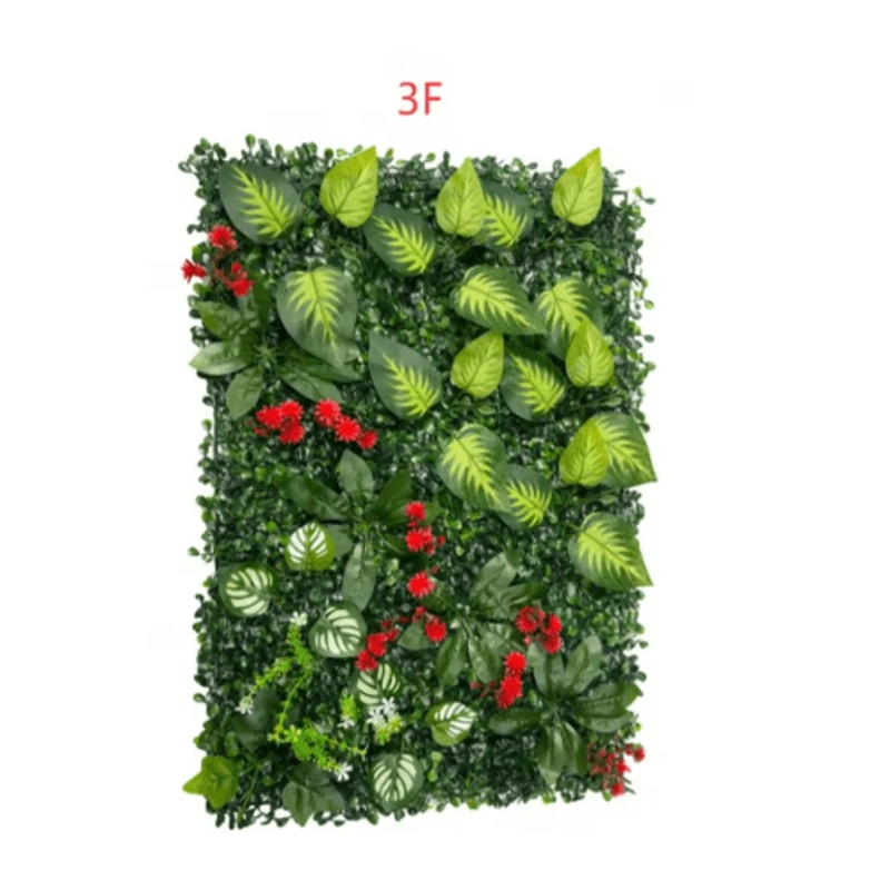 Floral Artificial Grass Wall Panel Greenery Privacy Hedge Backdrop 5