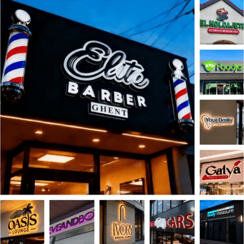 Custom LED Business Sign Backlit 3D Metal Storefront Logo Letters 6