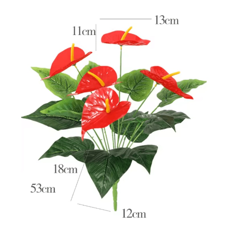 53cm Artificial Monstera Leaves Large Tropical Palm Fronds Decor 7