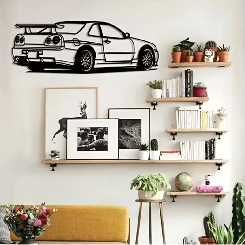 R Model Metal Car Wall Art Automotive Wall Decor For Home Office 2