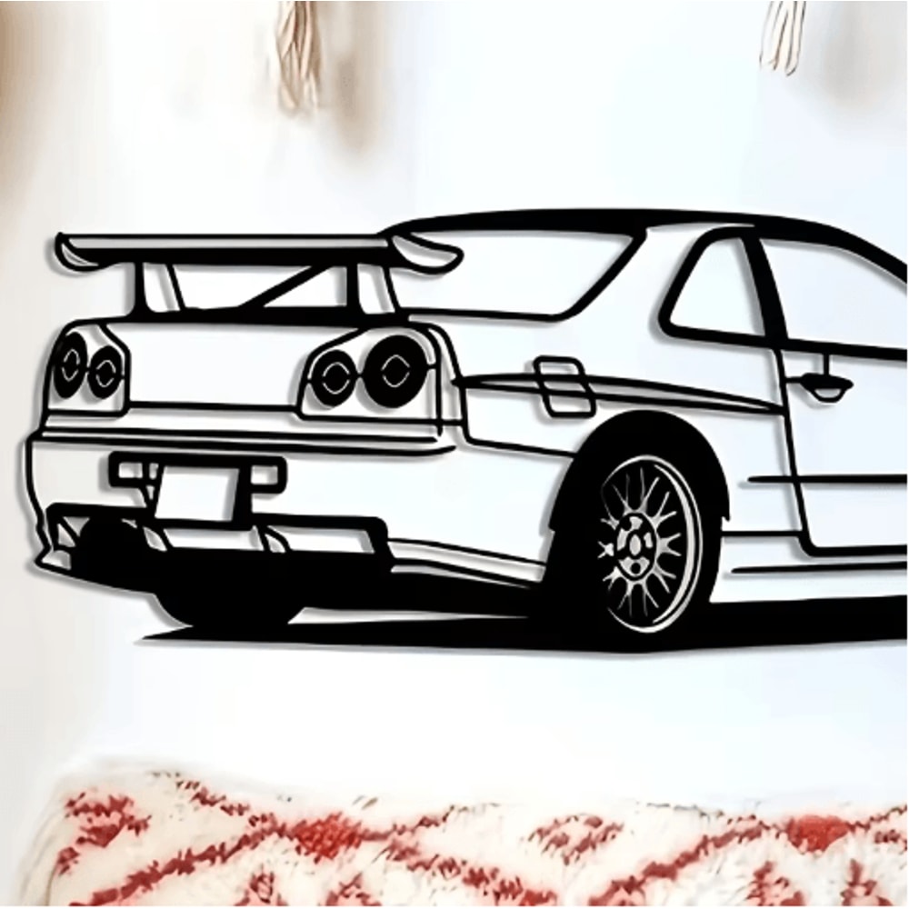 R Model Metal Car Wall Art Automotive Wall Decor For Home Office 3
