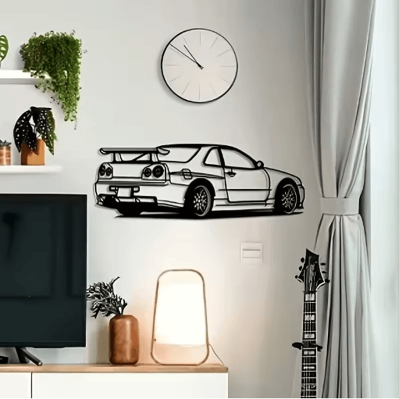 R Model Metal Car Wall Art Automotive Wall Decor For Home Office 4