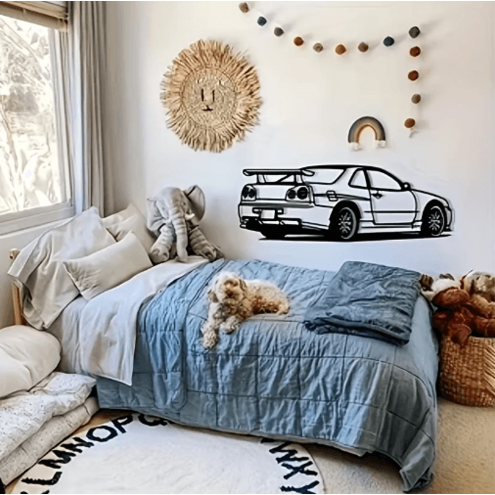 R Model Metal Car Wall Art Automotive Wall Decor For Home Office 5
