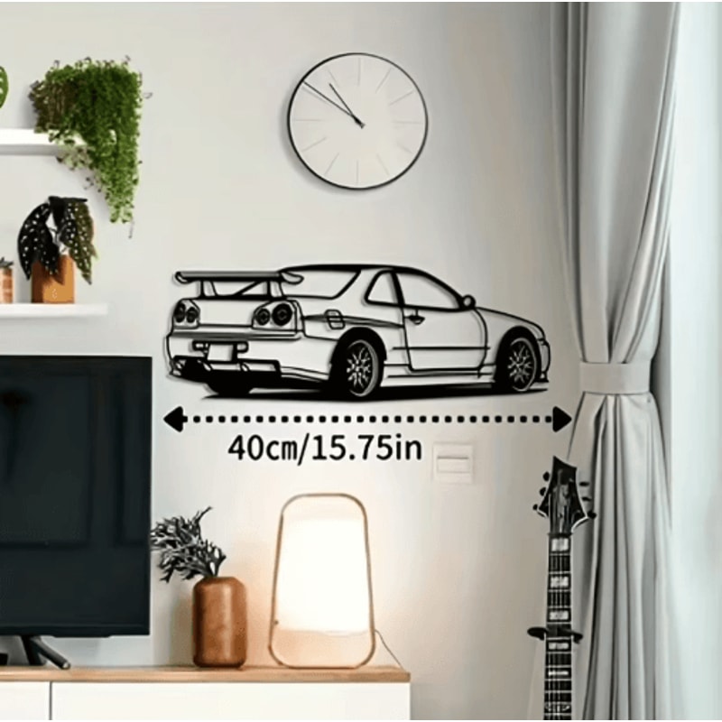 R Model Metal Car Wall Art Automotive Wall Decor For Home Office 6