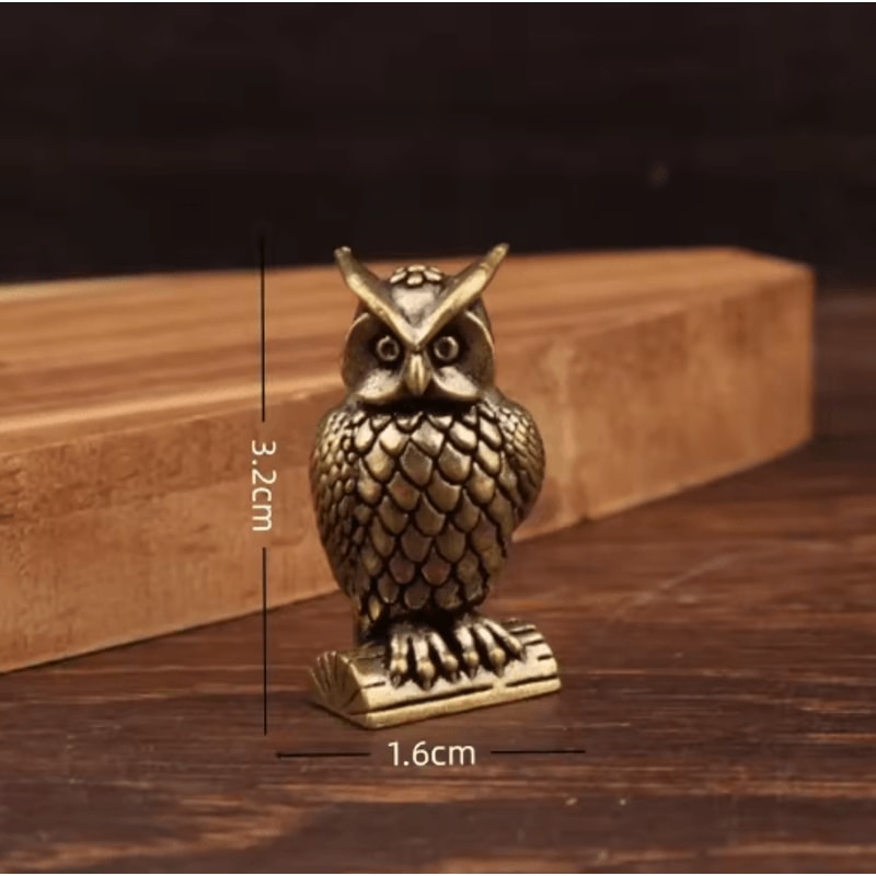 Handmade Brass Owl Figurine Decor Boho Luxury Desk Ornament 1
