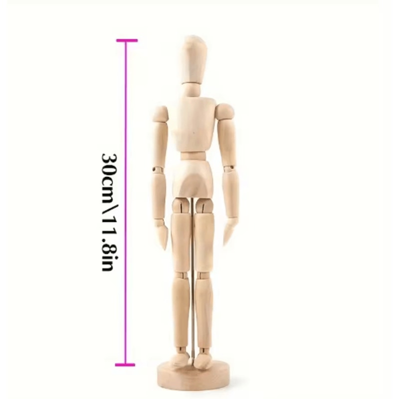 Poseable Wooden Artist Mannequin Adjustable Drawing Reference Figure 3