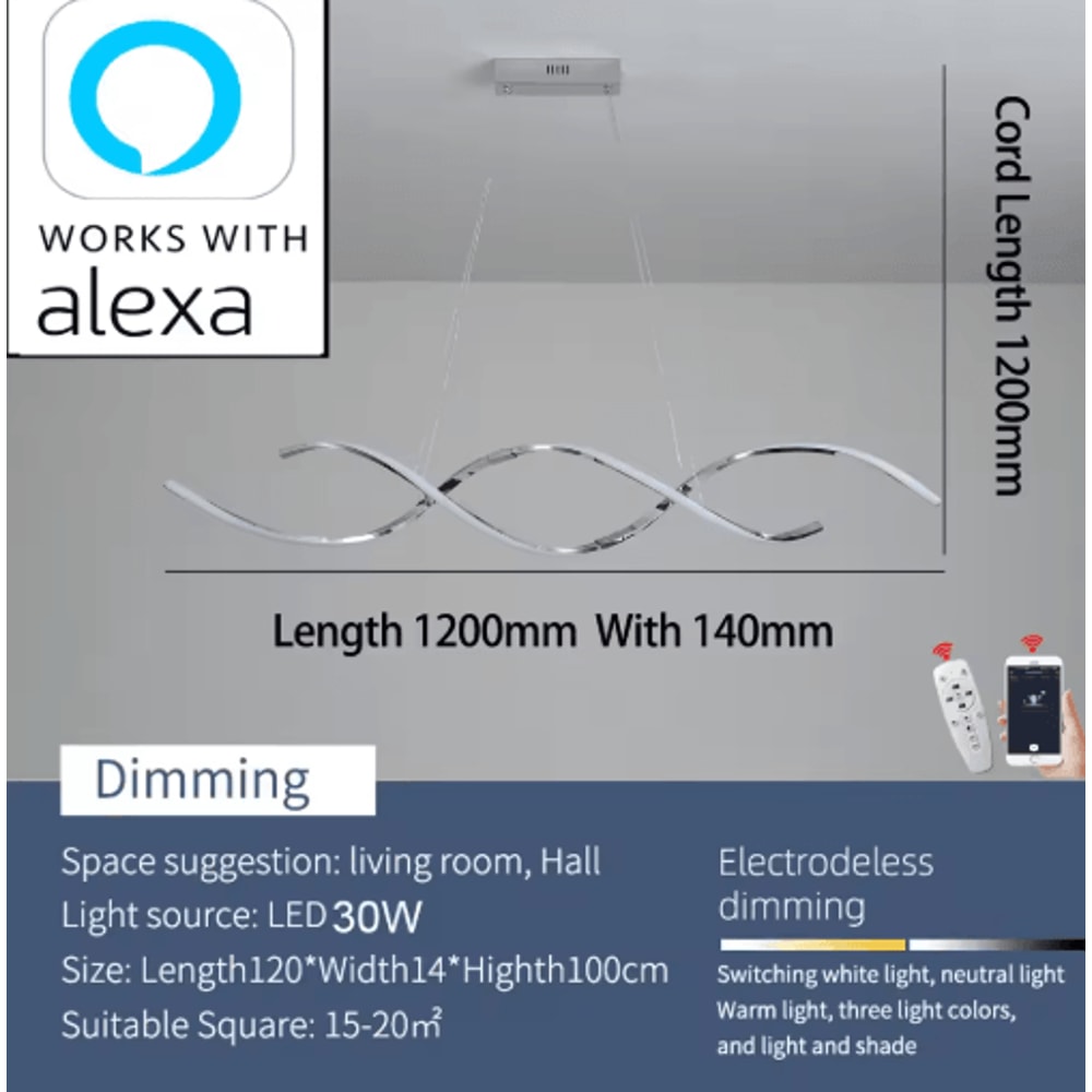 Modern LED Chandelier Minimalist Linear Pendant Light For Dining Living Spaces 2