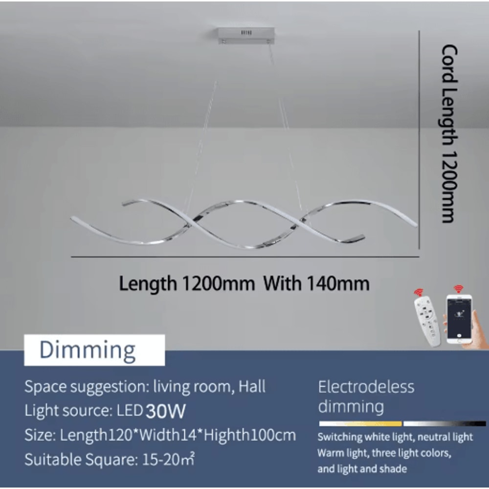 Modern LED Chandelier Minimalist Linear Pendant Light For Dining Living Spaces 3