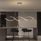 Modern LED Chandelier Minimalist Linear Pendant Light For Dining Living Spaces 6
