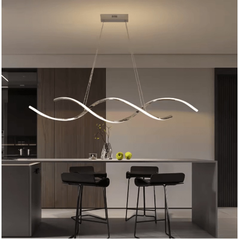 Modern LED Chandelier Minimalist Linear Pendant Light For Dining Living Spaces 6