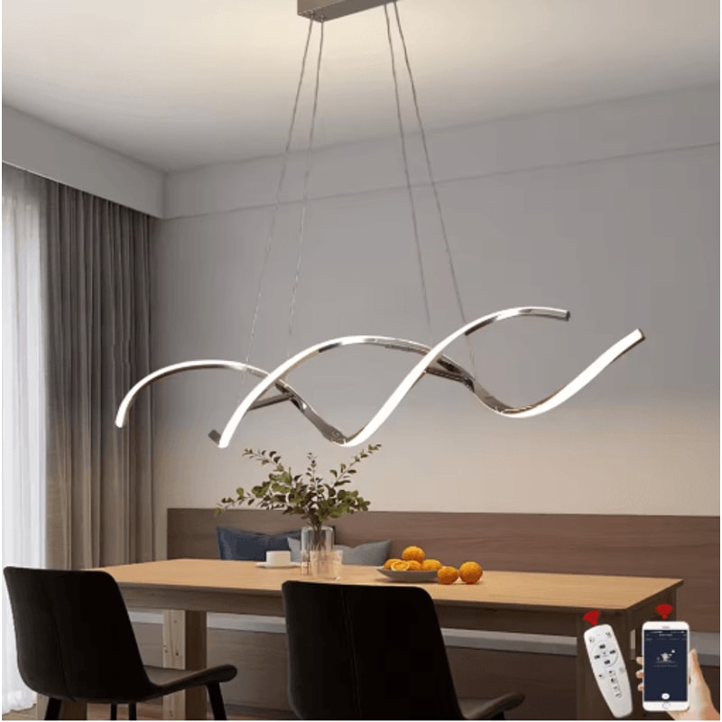 Modern LED Chandelier Minimalist Linear Pendant Light For Dining Living Spaces 0