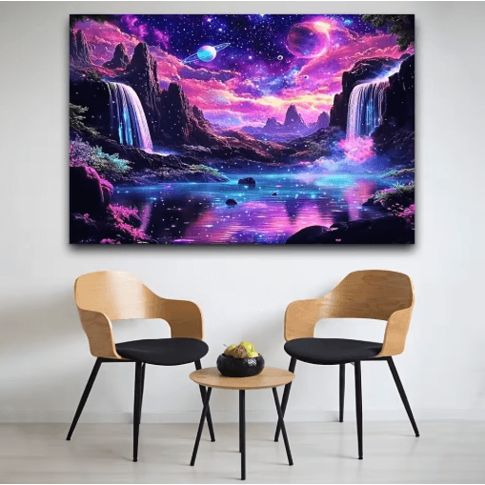 VIKAMA Starry Sky Tapestry Wall Decor Fantasy Galaxy Waterfall Wall Hanging 5