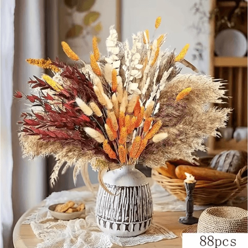 40Piece Preserved Eucalyptus Bouquet Pampas Grass Boho Floral Decor 1
