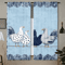 2Piece Cafe Curtains Kitchen Window Retro Polka Dot Chicken Print Panels 1