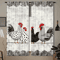 2Piece Cafe Curtains Kitchen Window Retro Polka Dot Chicken Print Panels 0