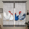 2Piece Cafe Curtains Kitchen Window Retro Polka Dot Chicken Print Panels 2