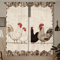 2Piece Cafe Curtains Kitchen Window Retro Polka Dot Chicken Print Panels 6