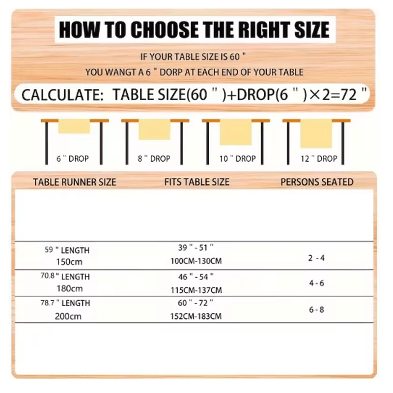 Abstract Linen Table Runner Decor Watercolor Orange Black Holiday Accent 2