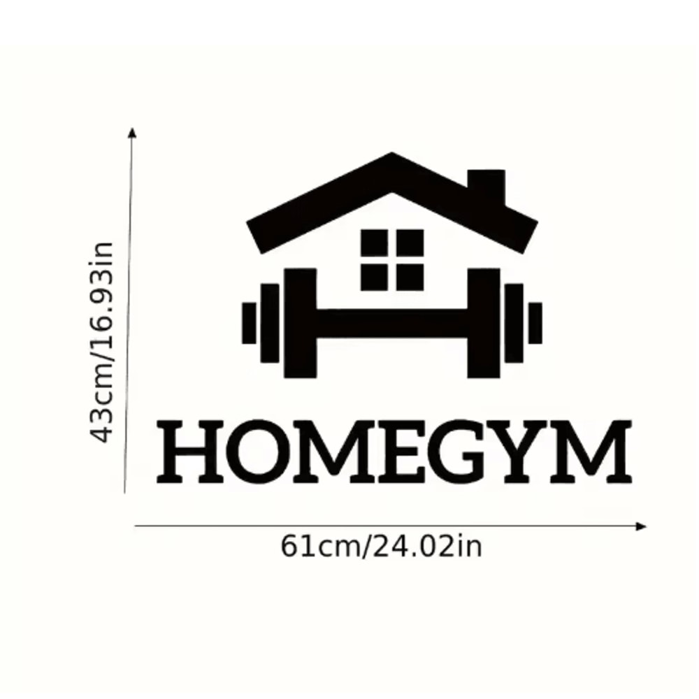 Creative Fitness Wall Sticker Barbell Gym Wall Decal Removable 3