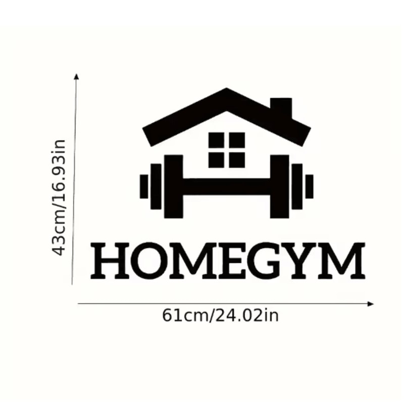 Creative Fitness Wall Sticker Barbell Gym Wall Decal Removable 3