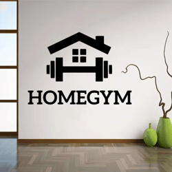 creative fitness wall sticker barbell gym wall decal (removable)