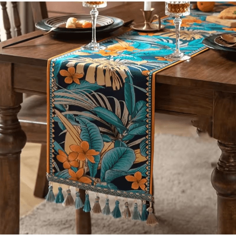 Farmhouse Lemon Table Runner Farmhouse Floral Kitchen Dining Table Decor 1