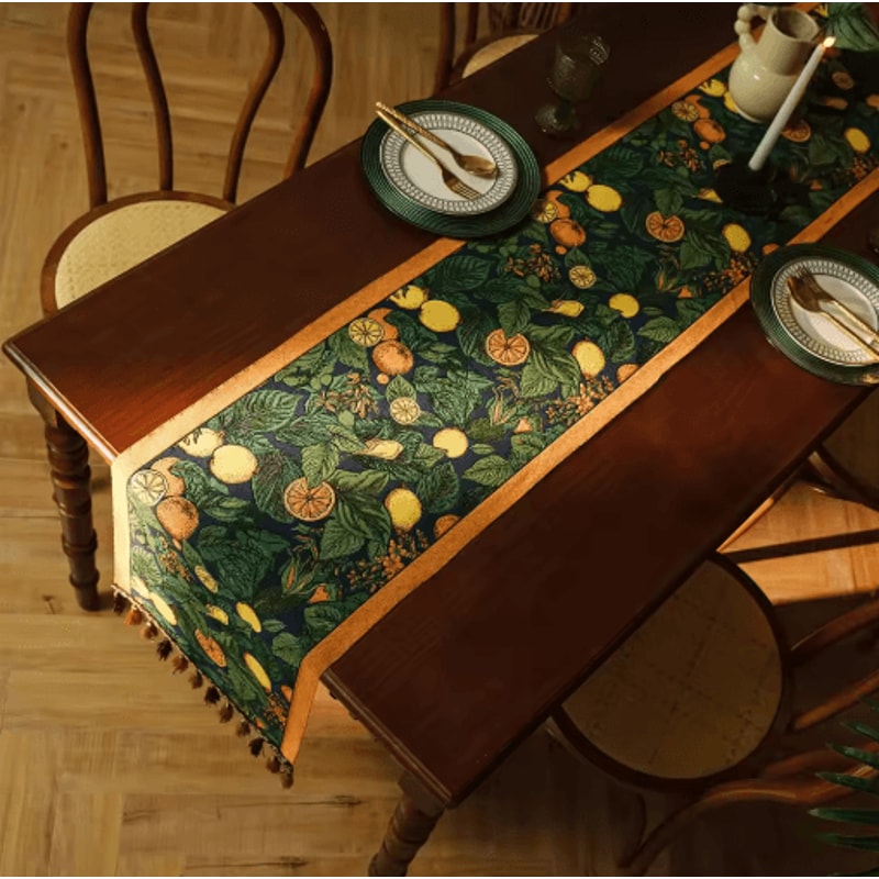 Farmhouse Lemon Table Runner Farmhouse Floral Kitchen Dining Table Decor 11