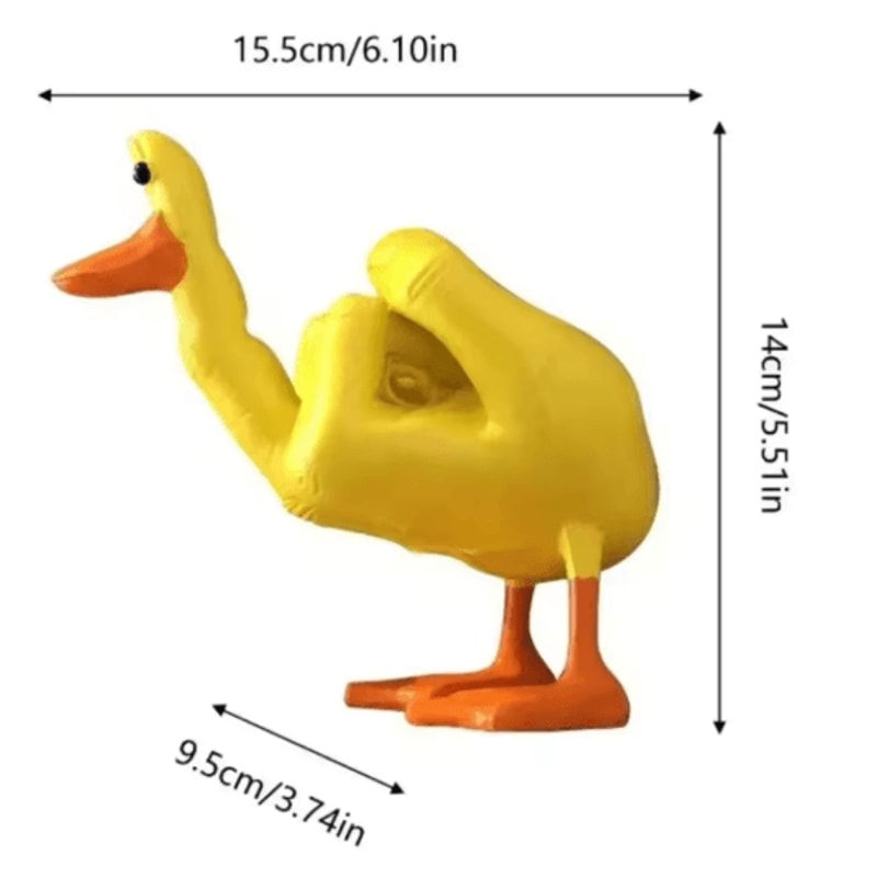 Funny Duck Statue Decor Quirky Resin Duck Desk Ornament 4