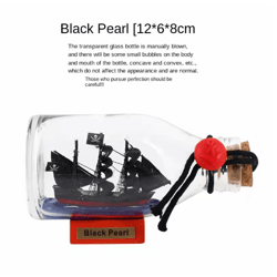 black pearl ship in a bottle decor pirate glass bottle nautical ornament