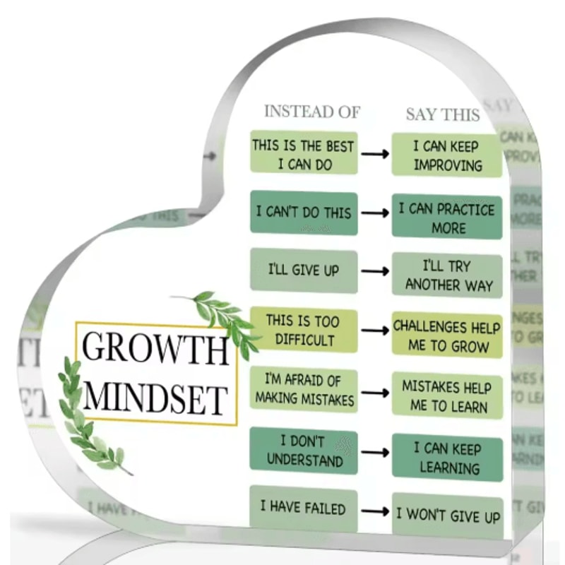 Inspirational Growth Mindset Wall Decor Acrylic Affirmation Display 1