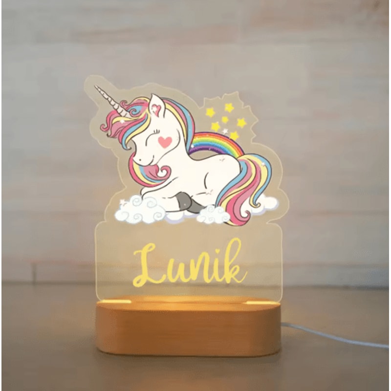 Personalized Custom Name Night Light Acrylic USB LED Lamp For Kids 13