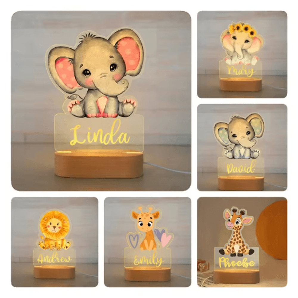 Personalized Custom Name Night Light Acrylic USB LED Lamp For Kids 0