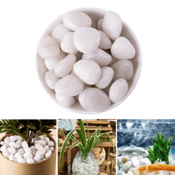 premium white decorative pebbles polished garden & aquarium stones for elegant landscaping